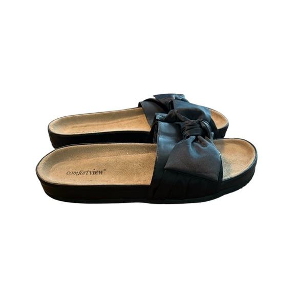Comfort view Black Bow Slide Sandals size 10 - Picture 2 of 10